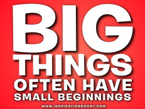 big things small beginnings big things often have small beginnings