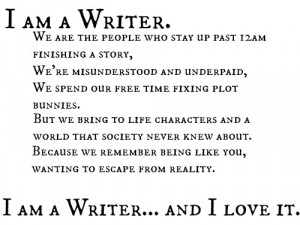 am a writer….