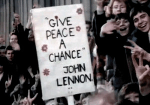 peace john lennon Beatles gif give peace a chance