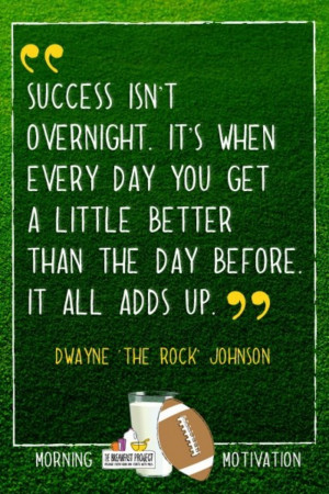 One strong quote from one of my heroes The Rock