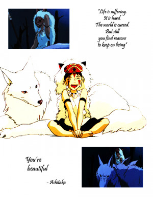 anime studio ghibli princess mononoke ashitaka anime quotes animated ...