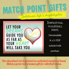Inspirational volleyball print. Senior night gift, sports motivational ...