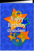 Happy Birthday Grandson Awesome Boy Stars card - Product #1094376