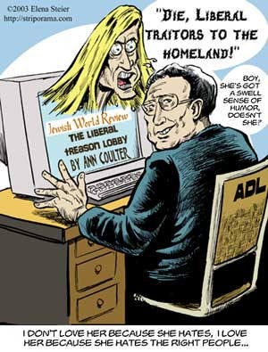 Ann Coulter is another Fox-type pundit Abe Foxman refuses to confront