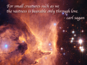 For small creatures such as we the vastness is bearable only through ...
