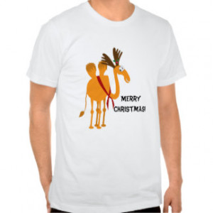Funny Christmas T-Shirt - Camel in Reindeer Suit