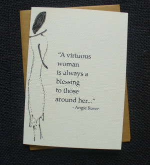 Virtuous Woman Quote Greeting Card For Any Occasion - Blank Inside