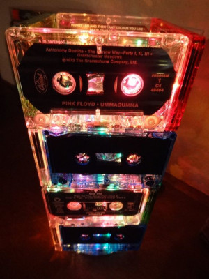 rainbow-laden lamp made from the band's cassettes. HD Wallpaper