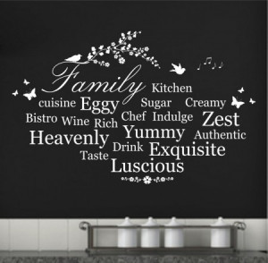 Family Kitchen Quote Vinyl Wall Art Sticker Decal Mural
