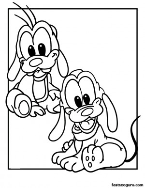 disney baby pluto colouring pages