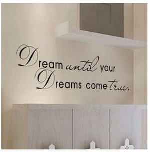 Dreams Come True Quote Removable Vinyl Decal Wall Sticker Home Decor ...