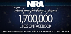 graphic posted by the NRA on its Twitter page announcing a milestone ...