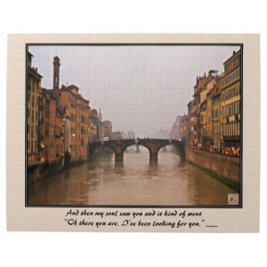 Florence Bridge With Love Quote Jigsaw Puzzles