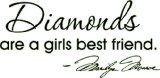 Marilyn Monroe Quote Diamonds are a girls best friend Vinyl Decal home ...