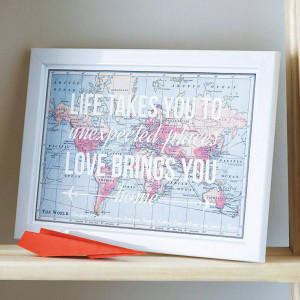 Love Quote Map Print