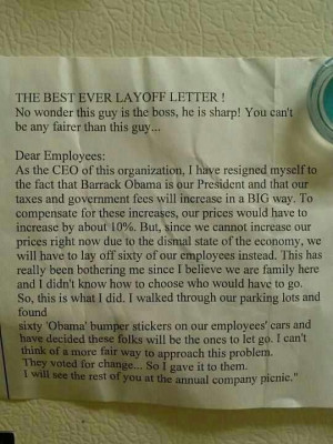 Best lay off letter ever!!