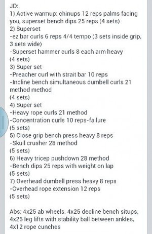 Joe Donnelly Arms workoutArm Workout