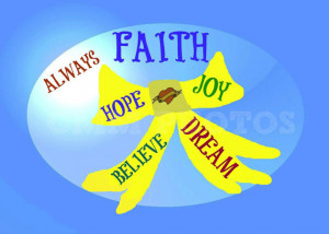 Yellow Ribbon - Inspirational Quote, Faith, Believe, Dream - 5 x 7 ...