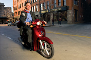 ... and John Hickenlooper riding around his block, via theurbanbrain.com