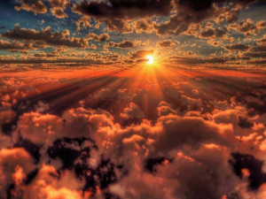 Glorious sun and clouds