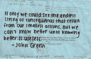 If only we could see the endless string of consequences that result ...