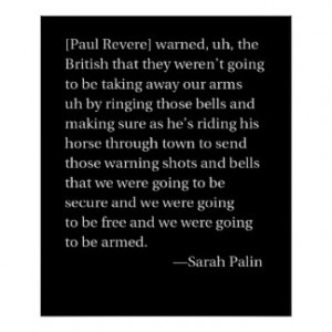 Jun 3, 2011 Sarah Palin thinks Paul Revere warned the British ...