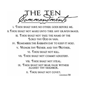 The Ten Commandments Vinyl Wall Quote Christian Wall Sayings