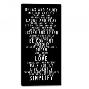 Stock 16×32 Canvas Inspirational Spiritual Zen Words Family Rules