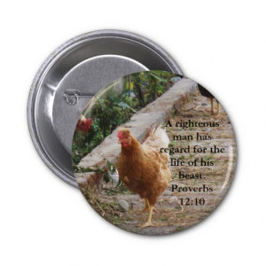 Bible quote about Animal Cruelty Proverbs 12:10 Button