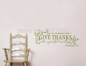 Bible verse Give Thanks With a Grateful Heart Thanksgiving Wall Quote ...