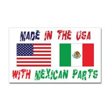 American Mexican Rectangle Sticker for