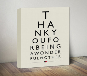 Gift Thank You Mother Print Gift For Mom Art Print Eye Chart - quote ...