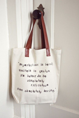 Tote of the Week: Hand-Stamped Quote Bag via A Beautiful Mess ...