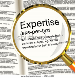 ... Magnifier Shows Skills Proficiency And Capabilities - stock photo