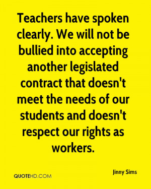 Teachers have spoken clearly. We will not be bullied into accepting ...
