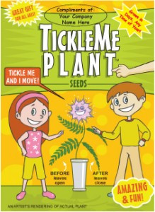 Tickle Me Plant front seed packet compliments of your company name ...
