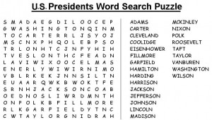 Presidents Day Word Search Puzzles