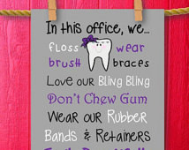 Orthodontist Gift Orthodontics Ortho Art Office Decor Brush Your Teeth ...