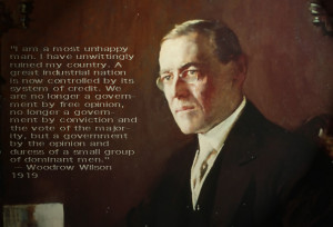 President Woodrow Wilson’s regret.