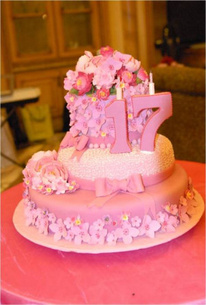 Browse Simple Pink 17th Birthday Cake similar image, picture ...