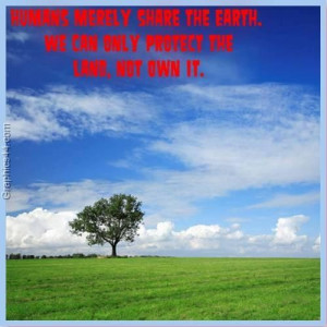 ... the earth we can only protect the land not own it environment quote