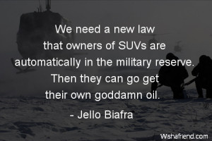 war-We need a new law that owners of SUVs are automatically in the ...