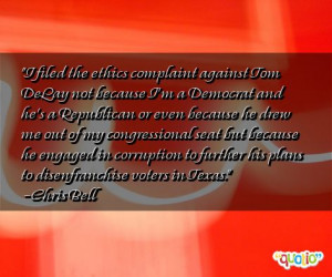 filed the ethics complaint against Tom