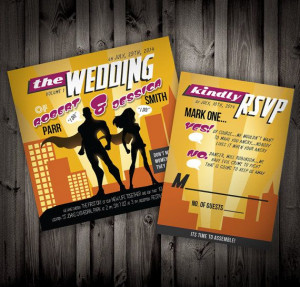 Superhero Comic Themed Wedding Invitations SAMPLE on Etsy, $10.00