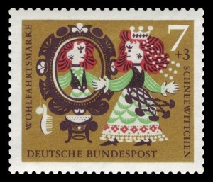 Snow white. German stamp art; juvenile illustration; the evil ...