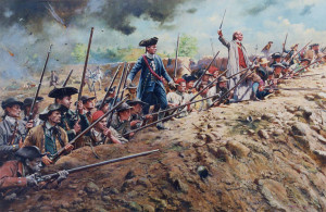 ... shows dead soldiers on the british side during the revolutionary war