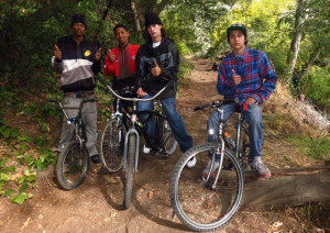 So some random kids on hoopty bike are out goofing off in the woods ...