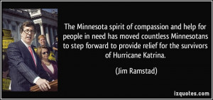 ... provide relief for the survivors of Hurricane Katrina. - Jim Ramstad