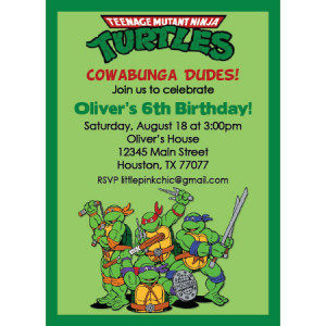 ... Ninja Turtles II Birthday Invitation-Teenage Mutant Ninja Turtles
