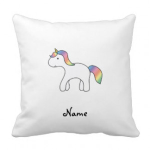 Personalized name rainbow baby unicorn pillows